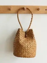 手提げバスケット 天然素材 ストロー 漢服 撮影用小物 ウェディング ギフトバッグ 中秋節 プレゼント 「Kens」