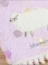 全棉無撚糸の精緻な刺繍入りシープカートンハンドタオル【カジュアルデザイン・手触り良好】