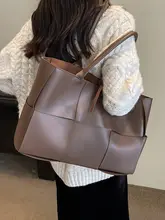 大容量トートバッグ【カジュアル・肩掛け・通勤用・編み込みデザイン】