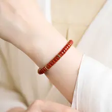 天然の宝山南紅ブレスレット【赤色のメノウ・高級アクセサリー】