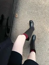 安可拉レッド！美脚効果抜群の小腿丈ソックス【ロングブーツと相性抜群】