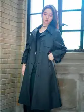 エレガントな復古風トレンチコート【女性用・ミディアム丈・膝下・高級感】