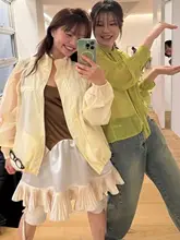 軽やかで快適！ゆったりとした薄手ジャケット【春夏用・UVカット・女性  用・ファスナー付き】（セットアップ対応）