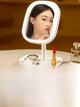 化粧鏡 女 宿舎 卓上 携帯用 高解像度 LED 照明付き