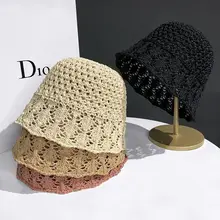 レディース 夏用 編み込みデザインのハット【通気性・日焼け防止・バケット帽】