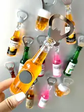ビールオープナー付き冷蔵庫マグネット【創造的装飾・バー風デザイン】