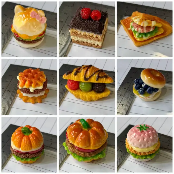 多孔ゴム素材のハンバーガー型シリコ mould【DIY手作り用・焼き菓子・石膏粘土対応】（セットアップ対応）