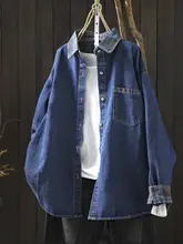 独特で魅力的なデザイン！深藍色デニムジャケット【ゆったりシルエット・春秋用】