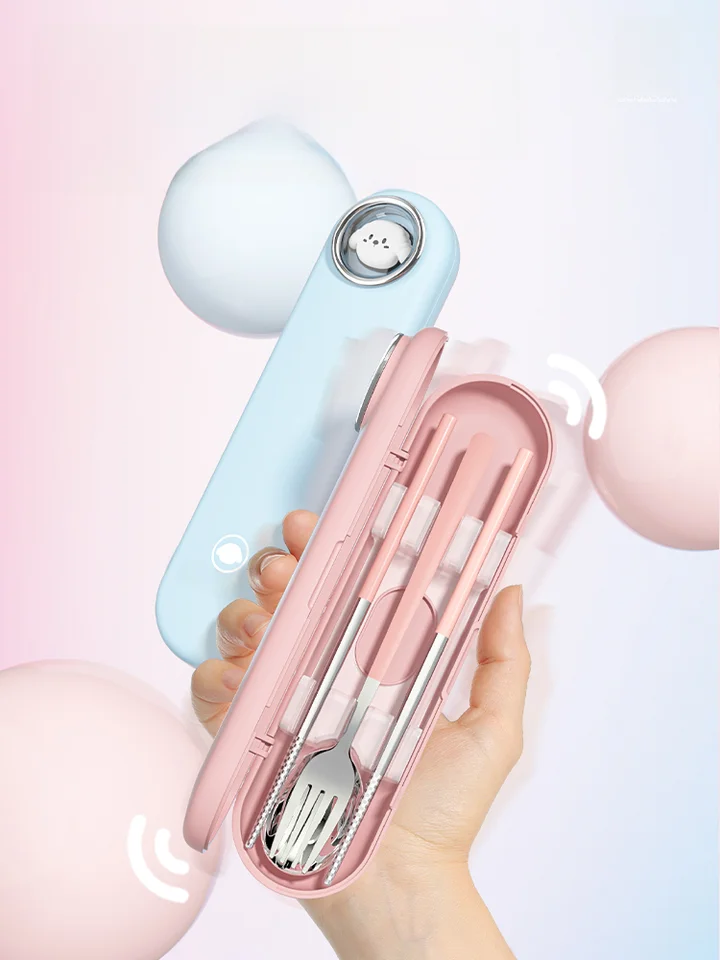 ステンレス製カトラリーセット【子供用・持ち運び便利・ランチボックス付き】