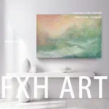 手描き油絵 玉嶂肌理感の抽象装飾画【リビング・ダイニング・寝室用】