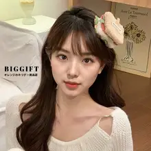 ふわふわケーキデザインのヘアクリップ【サイドクリップ・女性用】