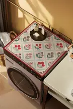 アメリカンスタイルの洗濯機カバー【速乾・吸水・防塵・収納マット付き・上品デザイン】