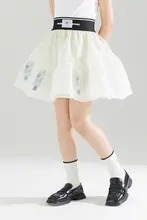 可愛いクマプリント付チュールスカート【子供用・夏用・ショート丈・おしゃれ】（セットアップ対応）