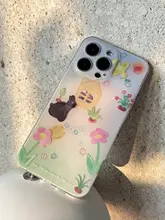 iPhone14 Pro Max、iPhone 12、iPhone 13 Pro Max対応！グラデーションカラーの可愛いイラスト入りスマホケース【防衝撃・学生向け 】