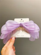 かわいい四層のシフォンリボンヘアクリップ【子供用・甘いデザイン・髪飾り】