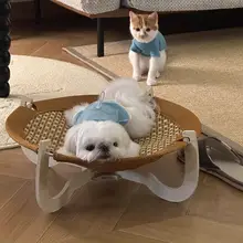 通年使用可能な猫用ハンモックベッド【通気性・取り外し洗濯可・犬用にも対応】（セットアップ対応）
