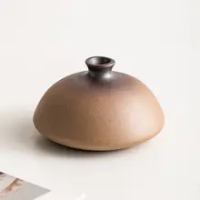 レトロデザインの陶器製ミニ花瓶【水栽培用・デスクやバルコニーに適したインテリア】