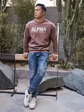 AlphaGym 秋冬用 ペアプリントスウェットシャツ【ラウンドネック・トレンド・カジュアル】