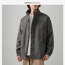 メンズ アウトドア用 防水フライトジャケット【春秋向け・立襟・無帽】