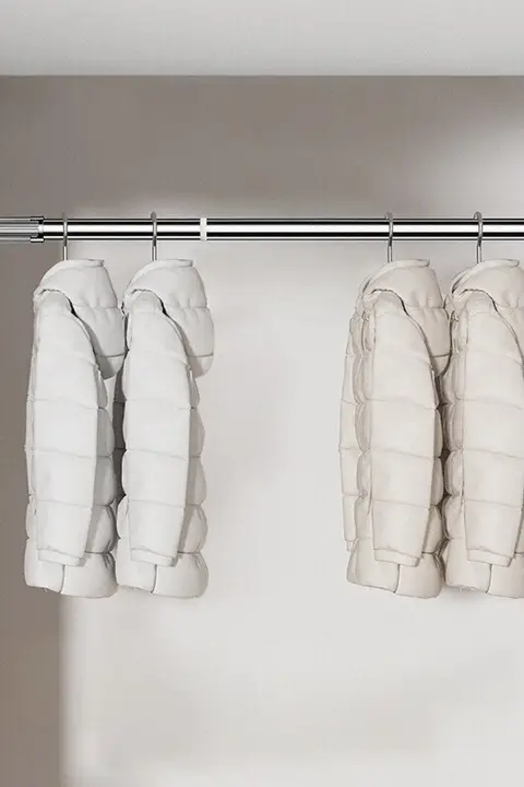 伸縮タイプの穴あけ不要室内用ハンガーラック【バルコニー用・トイレ・カーテン用】