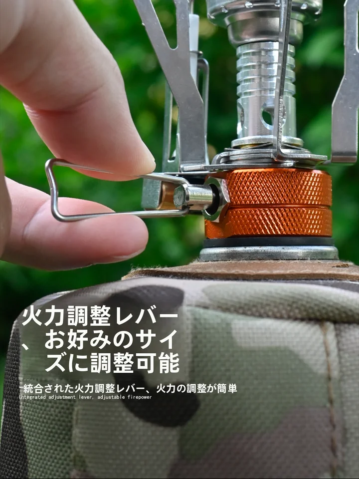 アウトドア用 ミニ一体式ガスコンロ【電子点火・携帯便利・キャンプ用】