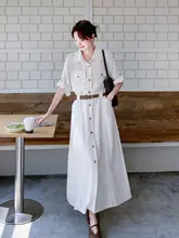 イタリアンカラーのロングシャツワンピース【感・通勤スタイル】