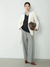 Miss Snail 抗シワ ブルーコットンシャツ【シンプルデザイン・通勤用】