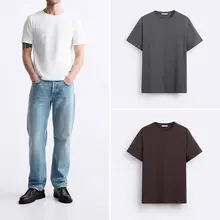 メンズ秋季カジュアルクルーネックTシャツ【フィット感・フランス風】