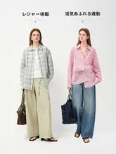 レトロチェック柄シャツ【春夏用・カジュアル・紫外線防止】