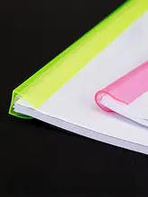 50個入り デリ 効率的なクリアファイル【A4/A3サイズ・プラスチック・リボン付き・背幅5/8/10/15mm・オフィス用】