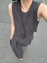 リネン風 ウォルナットカラーのフレアサロペットパンツ