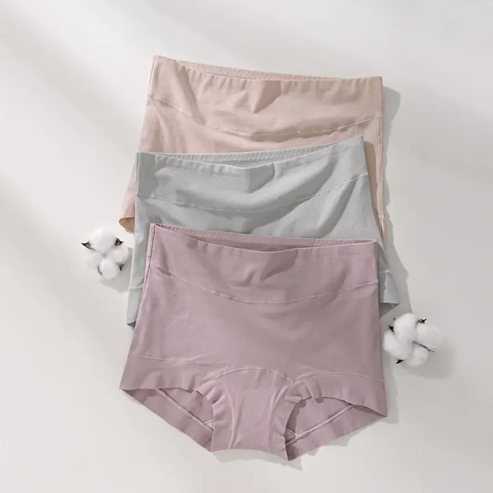 中高腰の純綿ヒップハングパンツ【極上の柔らかさ・無痕・抗菌・大きいサイズ】