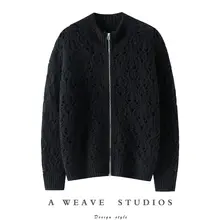 生活を楽しむ！男女兼用のハイネック100%純山羊絨カーディガン【ジップタイプ】