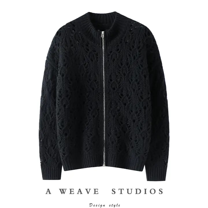 生活を楽しむ！男女兼用のハイネック100%純山羊絨カーディガン【ジップタイプ】