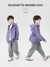 子供用カジュアルフード付きジャケット【秋用・運動向け・オープンフロント】