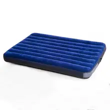 アウトドア用植毛ストライプのダブルエアマットレス【キャンプ用・寝具・寝袋対応】
