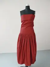 ストロベリーレッドのコットンシワ加工シャツ【2WAY・ジッパー付き・チュニック＆スカート】（セットアップ対応）