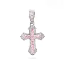 ネックレス ペンダントトップ クロス スクエア ジルコニア プラチナメッキ 銅合金 ペア ストリート 上品 ソリッド 「WIC」