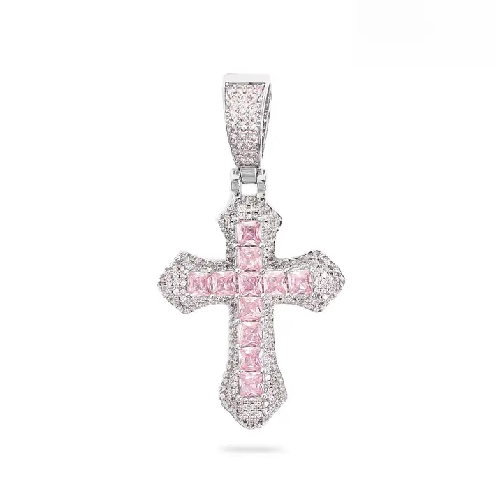 ネックレス ペンダントトップ クロス スクエア ジルコニア プラチナメッキ 銅合金 ペア ストリート 上品 ソリッド 「WIC」