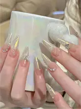レトロシルバー合金リボン型ネイルデコレーション【ジルコニア付き・小物アソート】