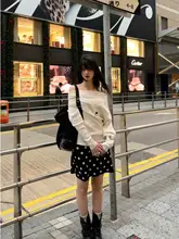 可愛いデザインのドット柄ニットスカート【ストレート・黒白・ハンター風】（セットアップ対応）