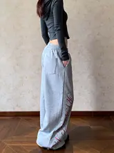 アメリカンレトロ風 アウトドアパンツ【プリントデザイン・ワイドレッグ・フィット】