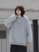 春用 ラウンドネックスウェットシャツ【ユニセックス・ゆったり・カジュアル・無地】