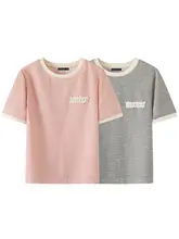 夏用丸首短袖Tシャツ【女性用・スタイリッシュ・シンプルデザイン】（セットアップ対応）