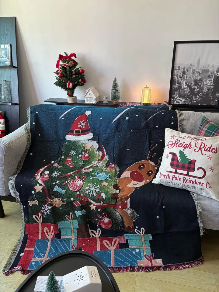 ソファブランケット ソファーカバー タペストリー クリスマス インスタ映え インテリア 飾り チェアブランケット お正月 ギフト