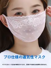 夏用レディース薄手マスク【オシャレな透け感・レース・風防止・屋外用】