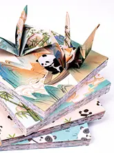 可愛いパンダ折り紙【カラフルな二色印刷・手作り用】