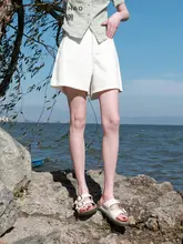 デニムハーフパンツ レディース ミドルライズ ストレート 大きいサイズ ぽっちゃり 着痩せ 甘辛MIX シンプル 夏