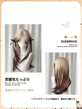 高層デザインのストレートウィッグ【白金色グラデーション・ブラックハイライト・フルヘッドタイプ】