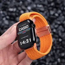 Apple Watch バンド マグネット式 編み込み 通気性 スポーツ 夏用 メンズ 上品